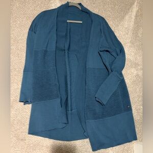 Women's lululemon Blue Open cardigan Sweater 8 medium merino wool